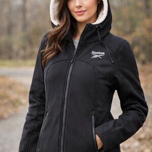 Reebok Women's Black Fleece-Lined Ski Jacket